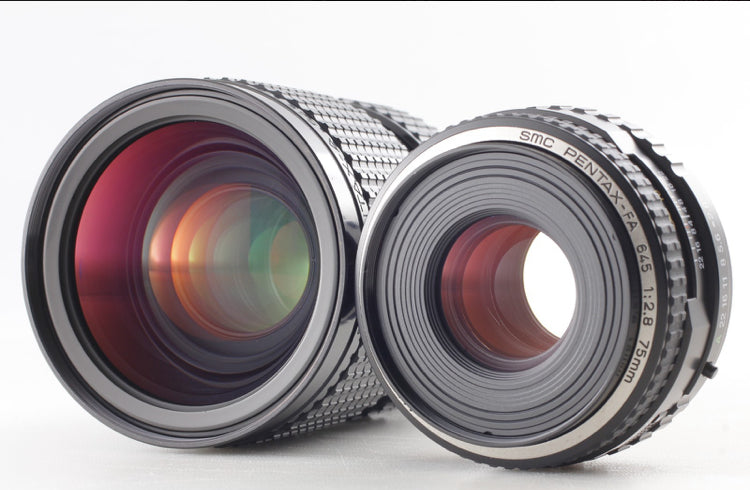 Pentax 645 NII fotocamera FA 75mm + A 80-160mm 120...