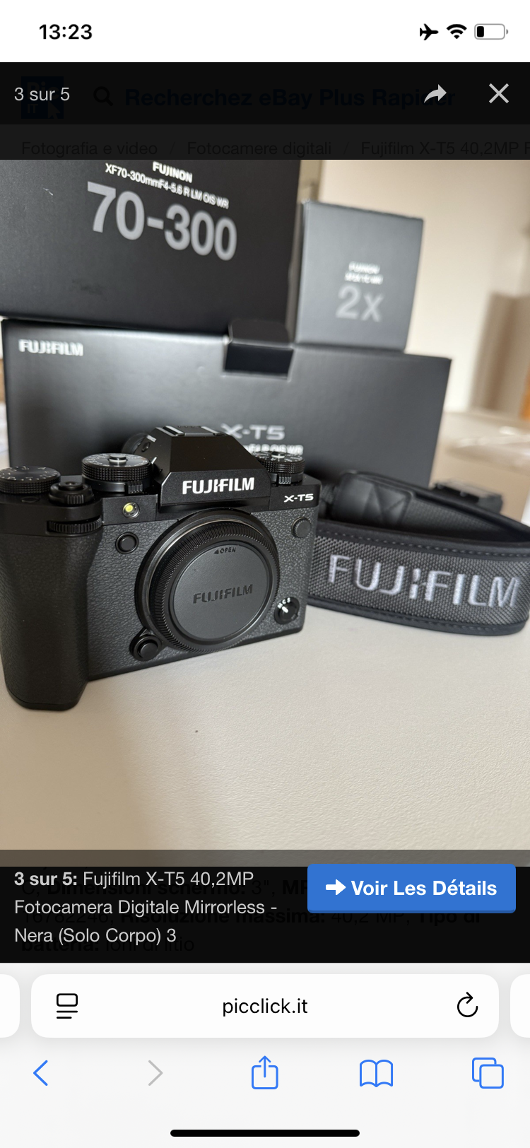 Fujifilm X-T5 40,2MP Fotocamera Digitale Mirrorless - Nera (Solo Corpo)