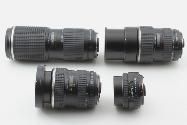 4 obiettivi [Top MINT / ALL BOX] Pentax 645NII FA 75mm + 120 pellicola posterior