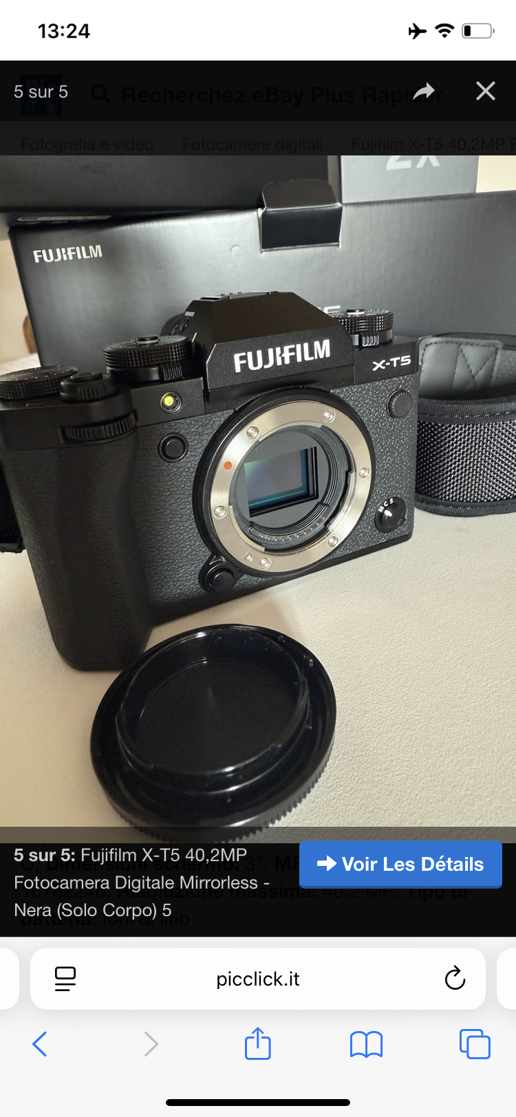 Fujifilm X-T5 40,2MP Fotocamera Digitale Mirrorless - Nera (Solo Corpo)