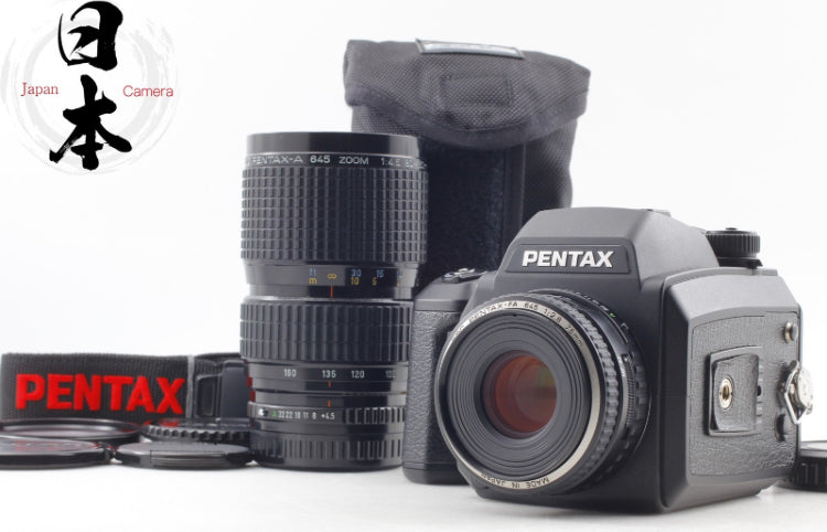 Pentax 645 NII fotocamera FA 75mm + A 80-160mm 120...
