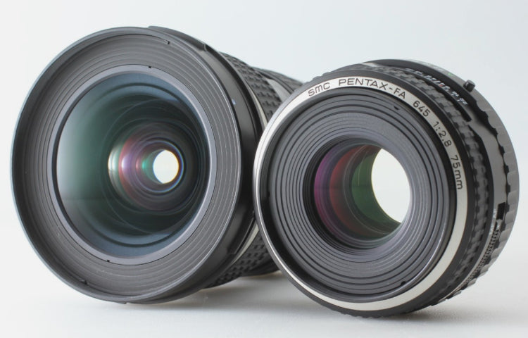 4 obiettivi [Top MINT / ALL BOX] Pentax 645NII FA 75mm + 120 pellicola posterior